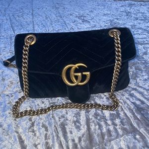 Gucci velvet marmont matalasse shoulder bag
